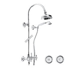 Zazzeri 802 Douchesysteem met 150mm hoofddouche en seperate handdouche en houder Chroom