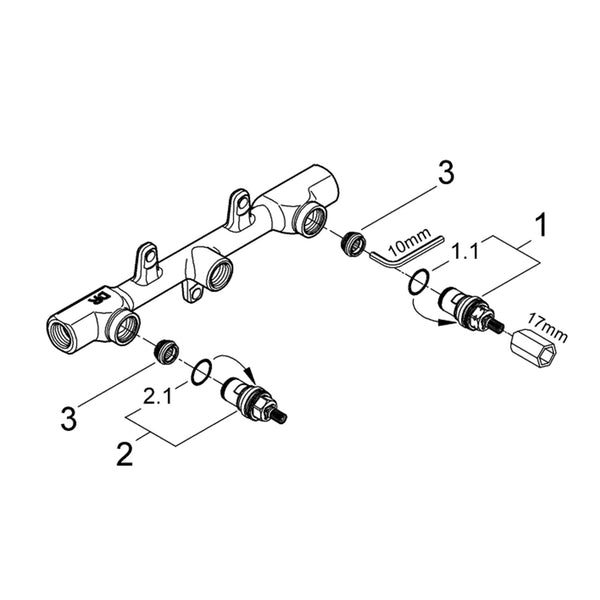 Grohe Onderdelen Inbouwdelen Wastafelkraan Artikelnummer 29025000