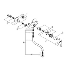 Grohe Eurosmart Kitchen Mixer Low Spout Wall Mounted 217mm