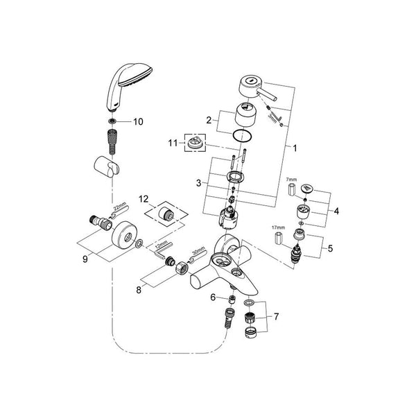 Grohe Onderdelen Concetto Badmengkraan 32212000