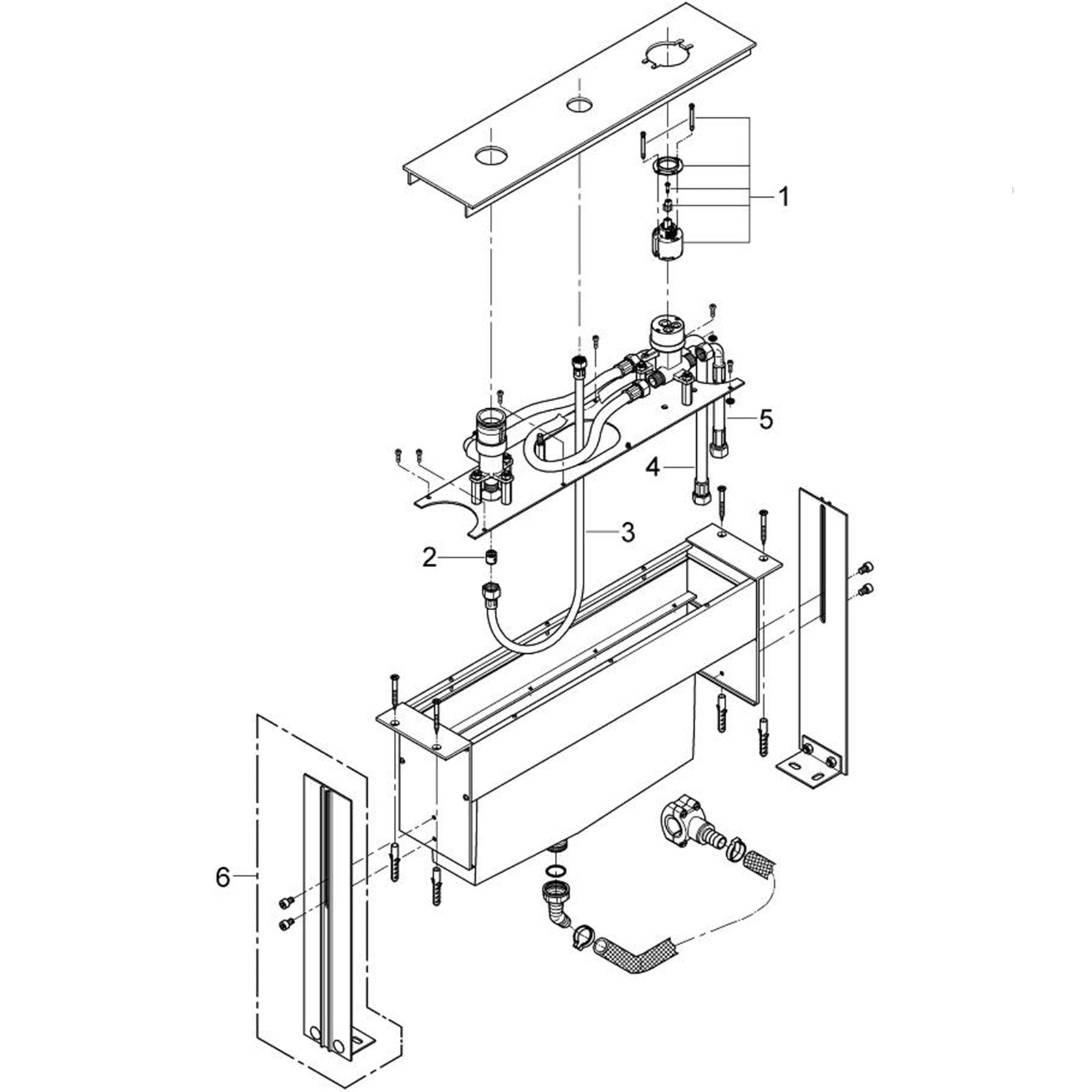 Grohe Onderdelen Inbouwdelen Driegats Badrandcombinatie 33339000