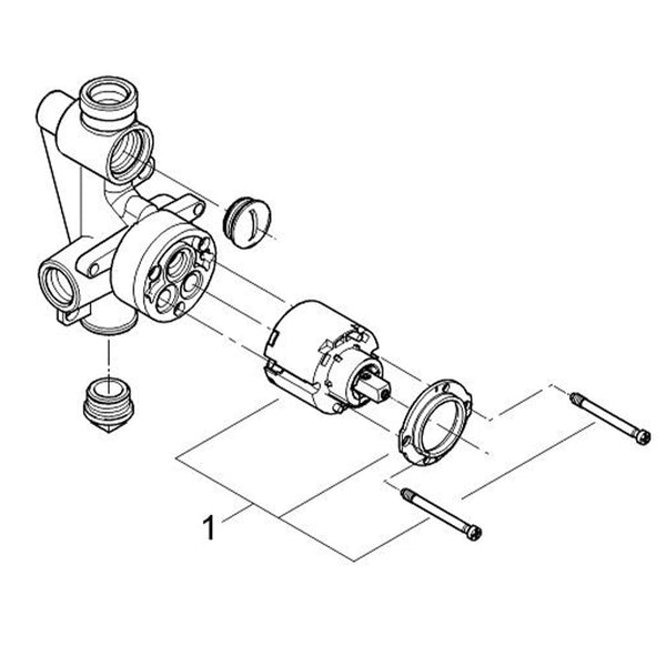 Grohe Onderdelen Inbouwdelen Inbouw-Kraanhuis 1/2" 33961000