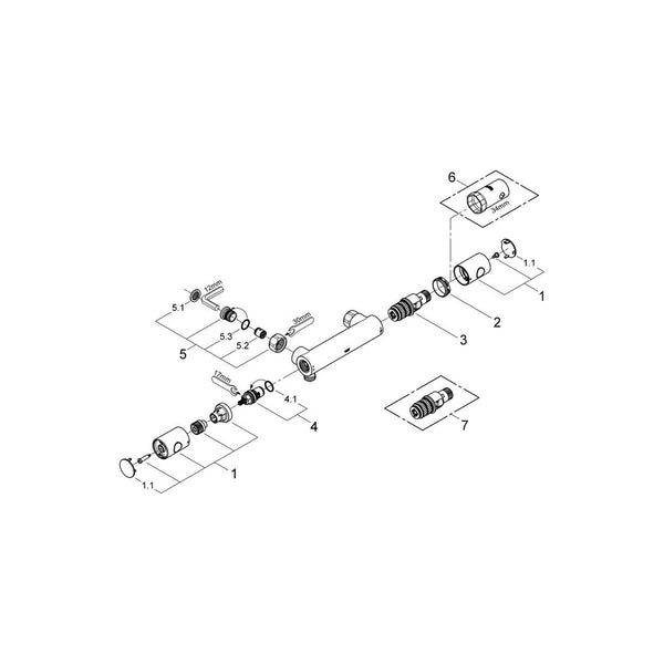 Grohe Onderdelen Grohtherm 1000 Cosmopolitan Douchemengkraan Artikelnummer 34268000