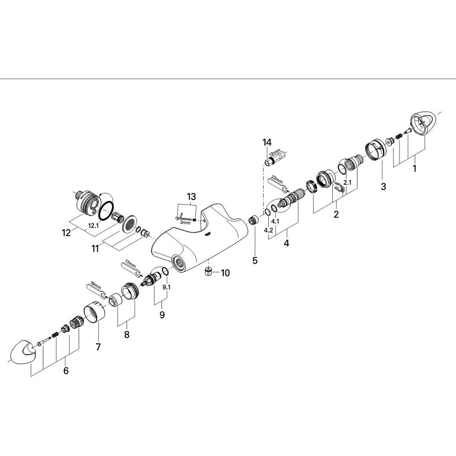 Grohe Onderdelen Taron Thermostatische Douchemengkraan 34683Ip0