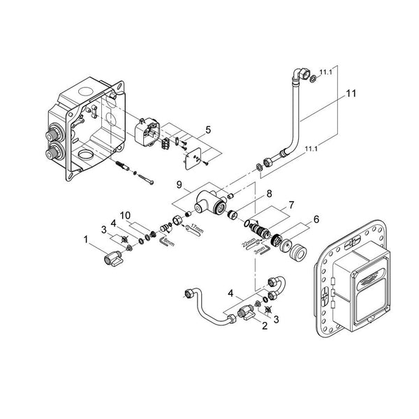 Grohe Onderdelen Europlus E Inbouwset 36009000