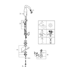 Grohe Onderdelen Essence E Wastafelkraan (Batterij)