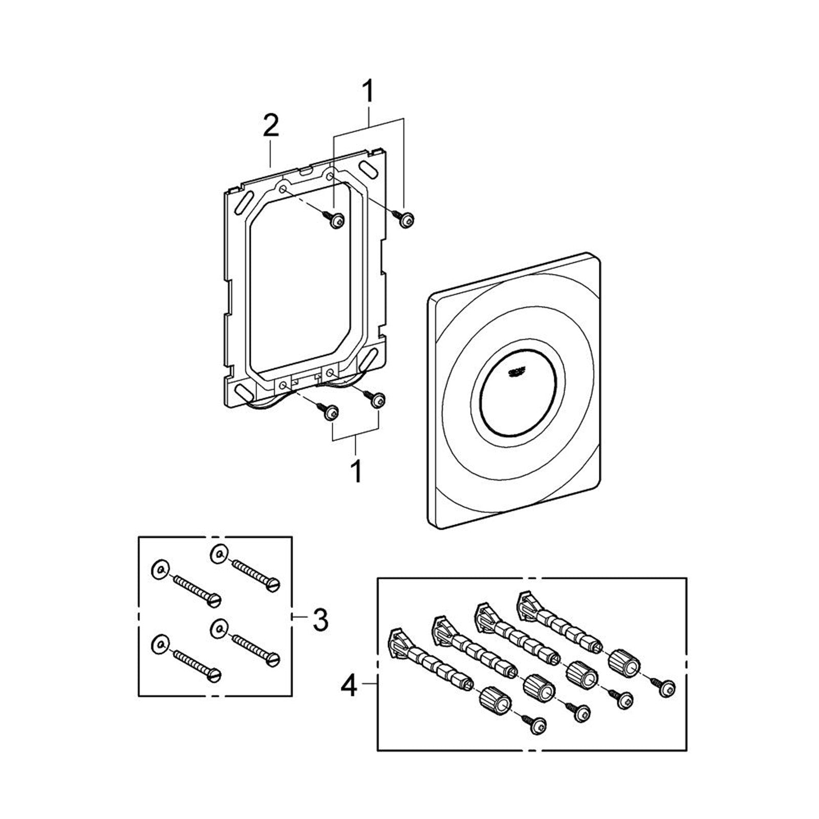 Grohe Onderdelen Surf Bedieningsplaat 37063000