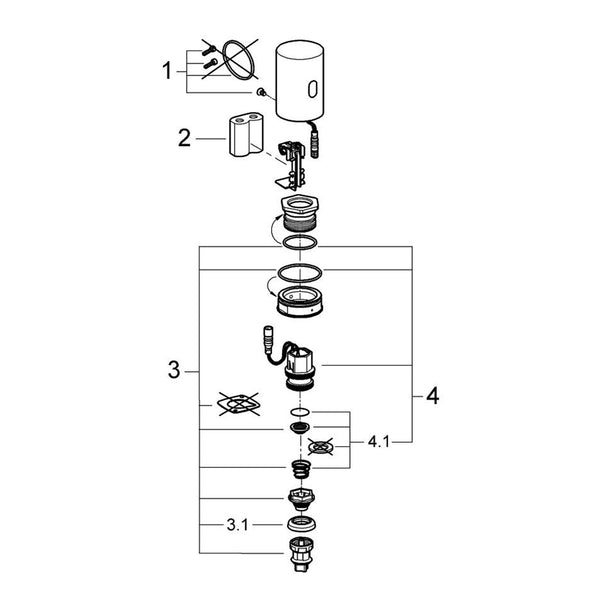 Grohe onderdelen Tectron Rondo Ombouw (Opbouw) 37428000