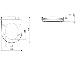 LAUFEN Cleanet Riva losse zitting met deksel Zwart Mat Art. H8916917160001