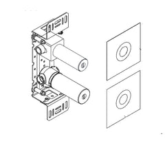 Vola Inbouwdeel voor inbouw Elektronische tapkraan verticale montage Artikelnummer 4321UP / 4311UP - 4300