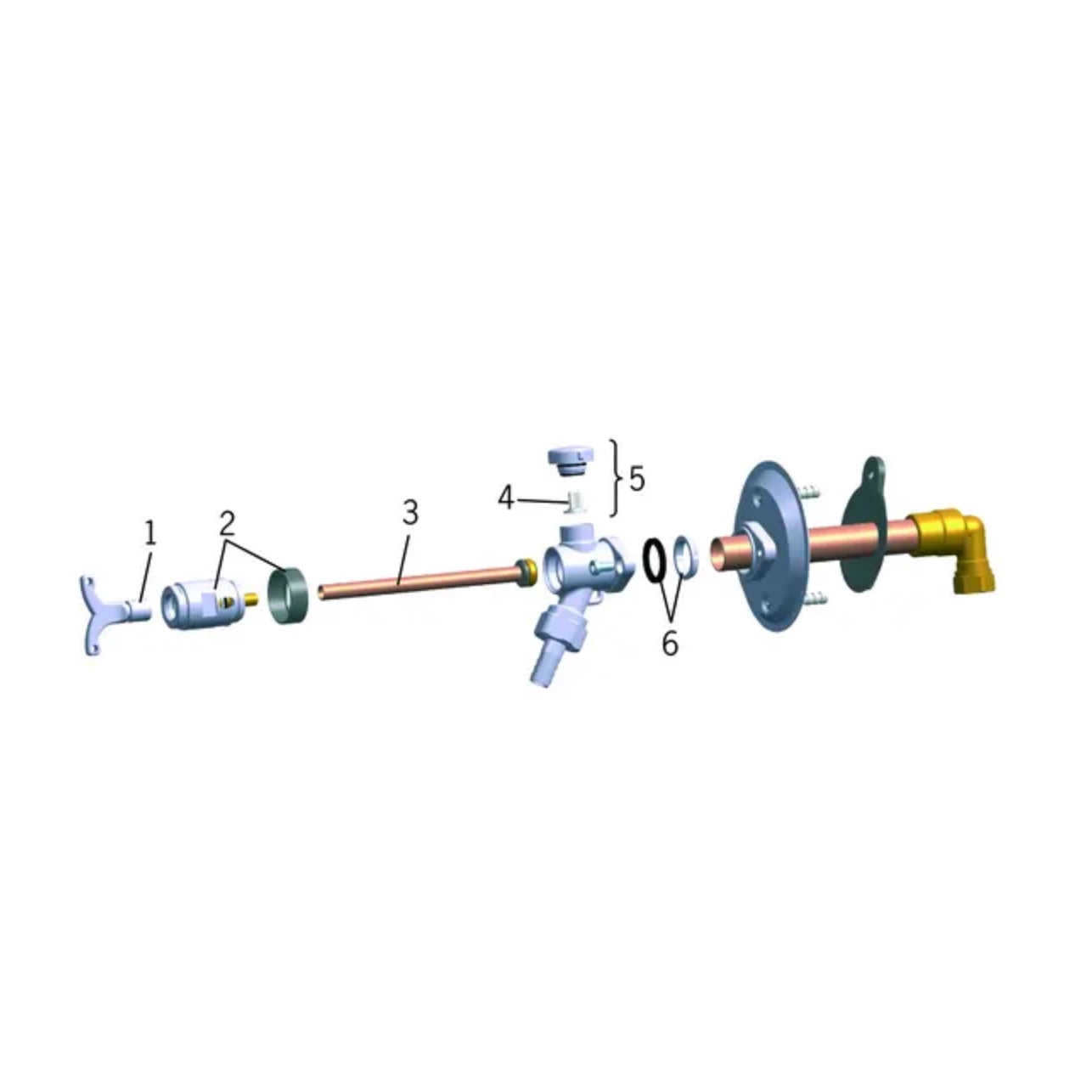 Oras Garden Mixers frost-free outdoor tap for wall thicknesses 450-1000 mm with separate key control stainless steel