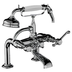 Horus Montmartre badrandmengkraan met hendels en handdouche, lage houder, hartafstand 175 mm 50.425