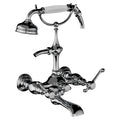 Horus Montmartre wand badmengkraan met hendels en handdouche, halfhoge houder, hartafstand 175 mm 50.434