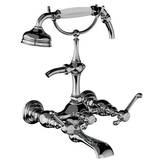 Horus Montmartre wand badmengkraan met hendels en handdouche, halfhoge houder, hartafstand 175 mm 50.434