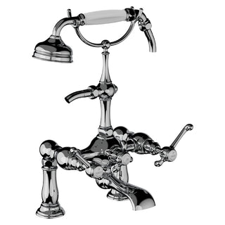 Horus Montmartre badrandmengkraan met hendels en handdouche, halfhoge houder, hartafstand 175 mm 50.435
