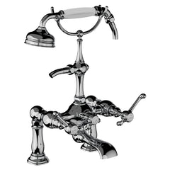 Horus Montmartre badrandmengkraan met hendels en handdouche, halfhoge houder, hartafstand 175 mm 50.435