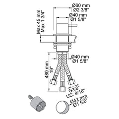 VOLA double swivel spout for table mounting H-210 S-200mm Ø19 mm 090