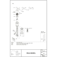 VOLA double swivel spout for table mounting H-210 S-200mm Ø19 mm 090