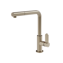 Gessi Helium keukenmengkraan met L-uitloop en uittrekbare handdouche Finox