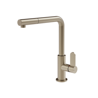 Gessi Helium keukenmengkraan met L-uitloop en uittrekbare handdouche Finox