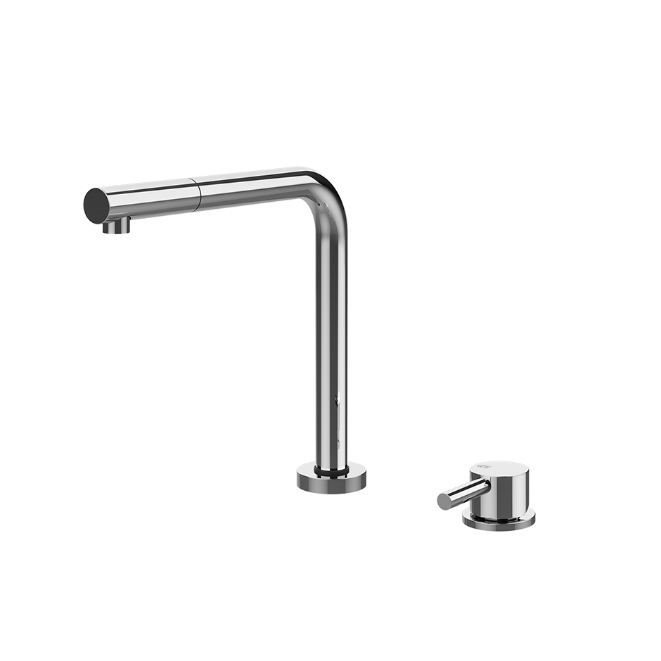 Gessi Su&Giù keukenmengkraan met verzinkbare uitloop en afstandsbediening, uittrekbare handdouche Chroom