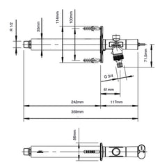 Kemper FROSTI outdoor tap with rectangular plate and key operation Art. 5790201500
