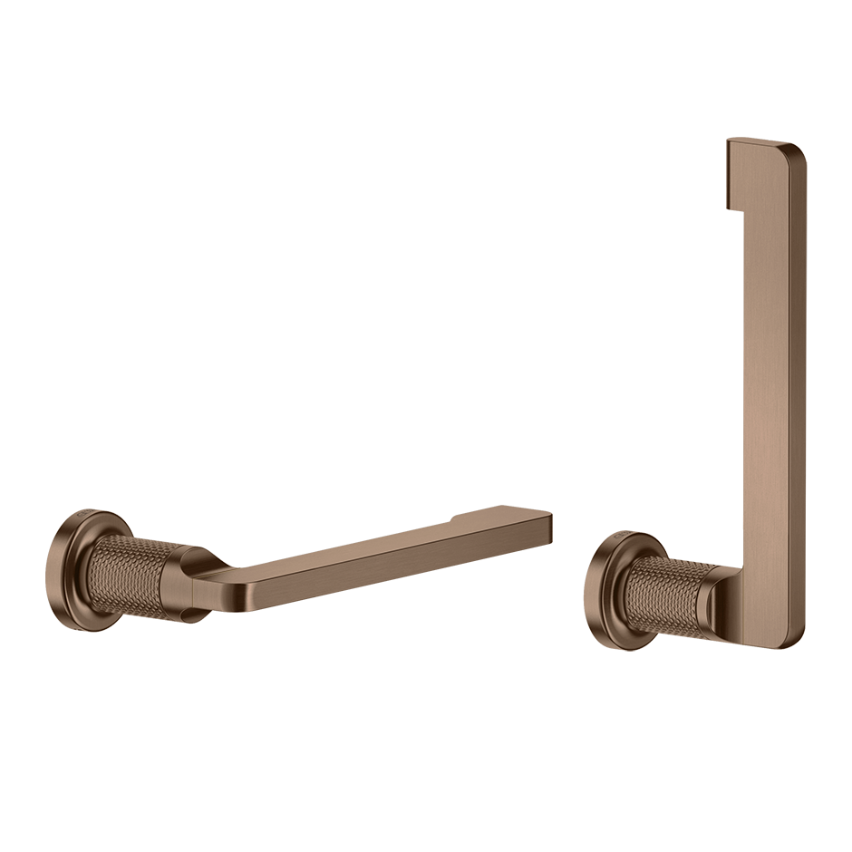 Gessi Inciso toiletrolhouder zonder klep, horizontaal of verticaal te monteren Geborsteld Koper