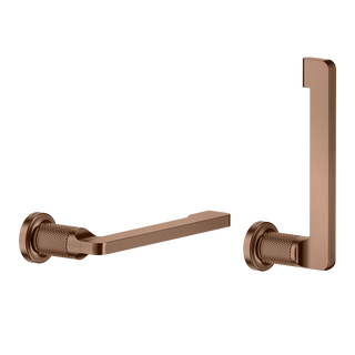 Gessi Inciso toiletrolhouder zonder klep, horizontaal of verticaal te monteren Geborsteld Koper