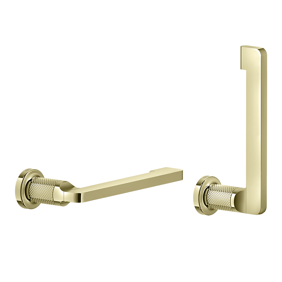 Gessi Inciso toiletrolhouder zonder klep, horizontaal of verticaal te monteren Messing