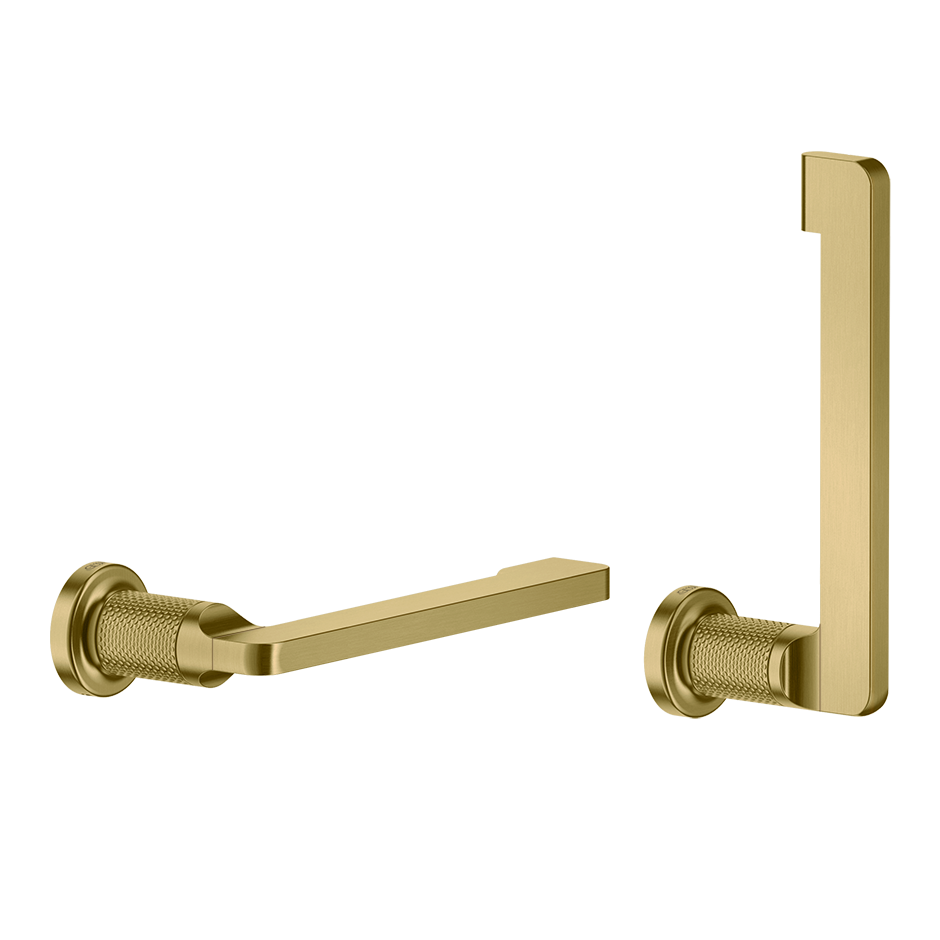 Gessi Inciso toiletrolhouder zonder klep, horizontaal of verticaal te monteren Geborsteld Goud