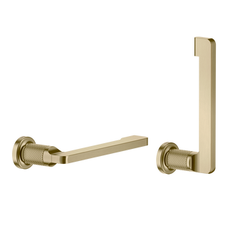 Gessi Inciso toiletrolhouder zonder klep, horizontaal of verticaal te monteren Messing Geborsteld