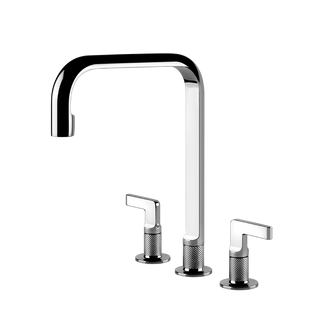 Gessi Inciso 3-gats keukenmengkraan met U-uitloop Chroom