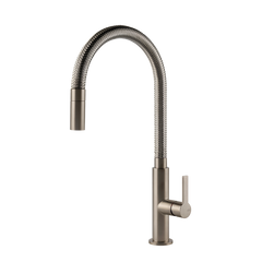 Gessi Mesh keukenmengkraan met gebogen uitloop en uittrekbare handdouche Finox