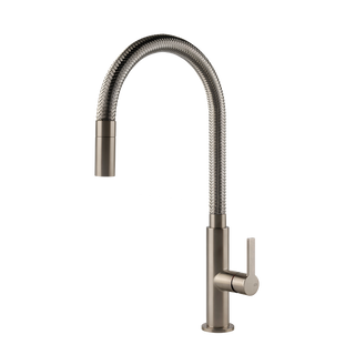 Gessi Mesh keukenmengkraan met gebogen uitloop en uittrekbare handdouche Finox