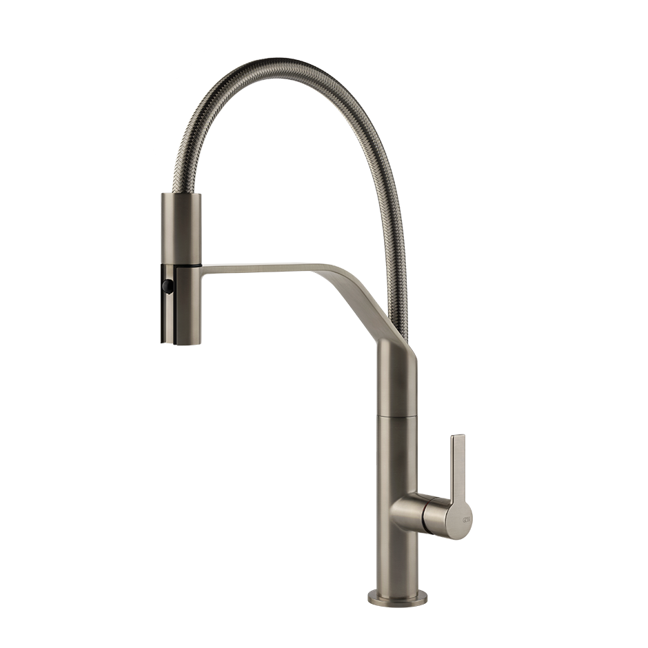 Gessi Mesh semi-professionele keukenmengkraan met uittrekbare 2-straals handdouche Finox