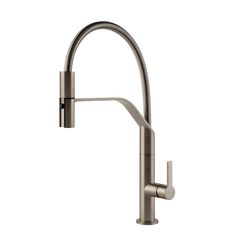 Gessi Mesh semi-professionele keukenmengkraan met uittrekbare 2-straals handdouche Finox