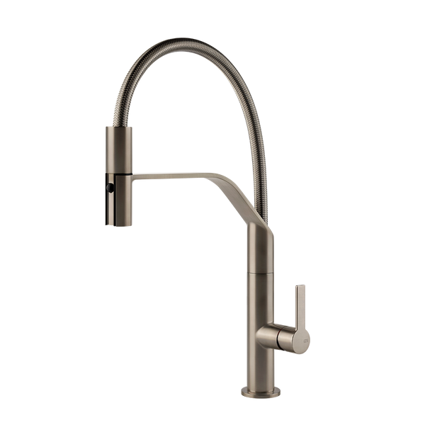 Gessi Mesh semi-professionele keukenmengkraan met uittrekbare 2-straals handdouche Finox
