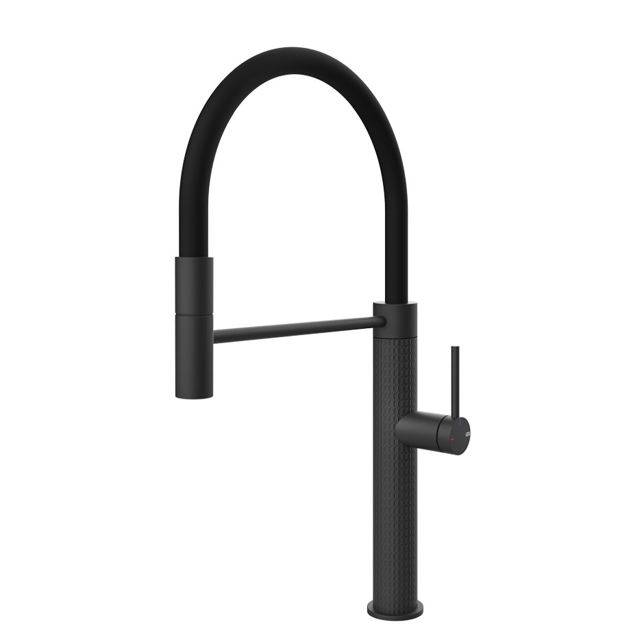Gessi 316 Meccanica semi-professionele keukenmengkraan met uittrekbare handdouche Mat Zwart
