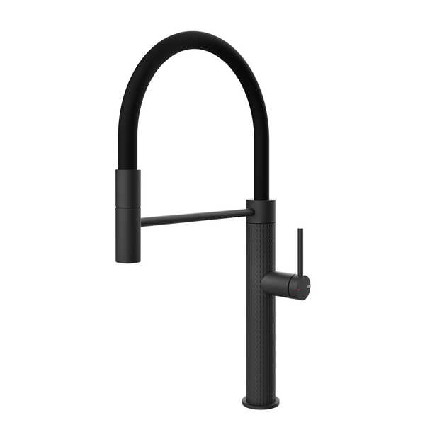 Gessi 316 Meccanica semi-professionele keukenmengkraan met uittrekbare handdouche Mat Zwart