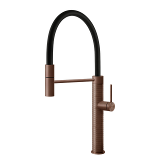 Gessi 316 Meccanica semi-professionele keukenmengkraan met uittrekbare handdouche Geborsteld Koper