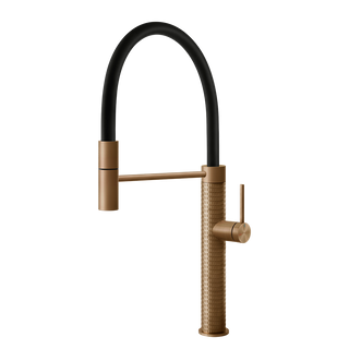 Gessi 316 Meccanica semi-professionele keukenmengkraan met uittrekbare handdouche Warm Brons Geborsteld