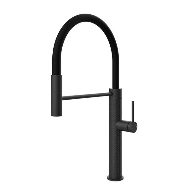 Gessi 316 Cesello semi-professionele keukenmengkraan met uittrekbare handdouche Mat Zwart