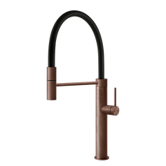 Gessi 316 Cesello semi-professionele keukenmengkraan met uittrekbare handdouche Geborsteld Koper