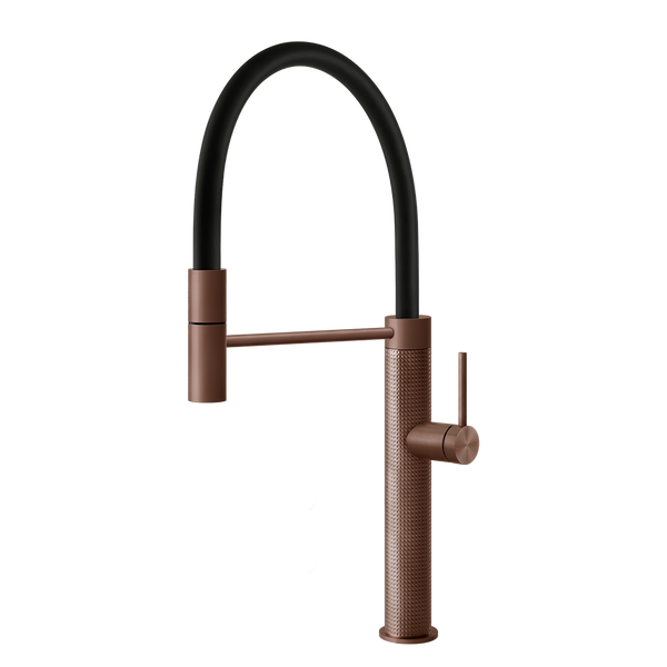 Gessi 316 Cesello semi-professionele keukenmengkraan met uittrekbare handdouche Geborsteld Koper