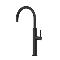 Gessi 316 keukenmengkraan met gebogen uitloop Mat Zwart