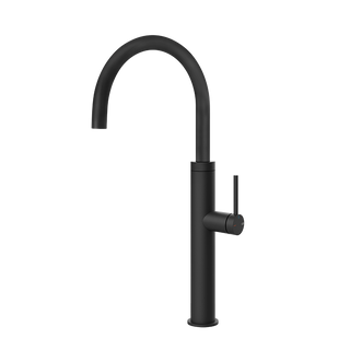 Gessi 316 keukenmengkraan met gebogen uitloop Mat Zwart