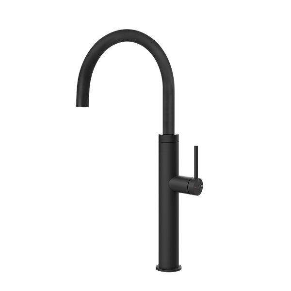 Gessi 316 keukenmengkraan met gebogen uitloop Mat Zwart