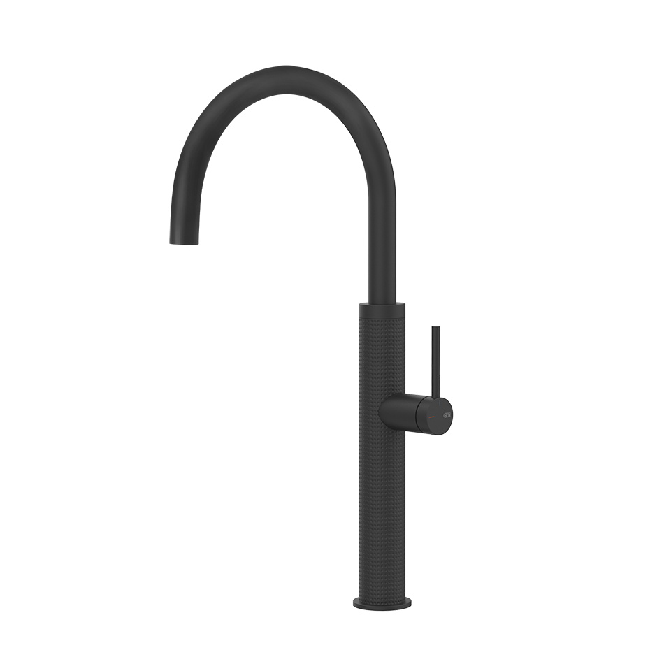 Gessi 316 Cesello keukenmengkraan met gebogen uitloop Mat Zwart