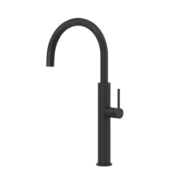Gessi 316 Cesello keukenmengkraan met gebogen uitloop Mat Zwart