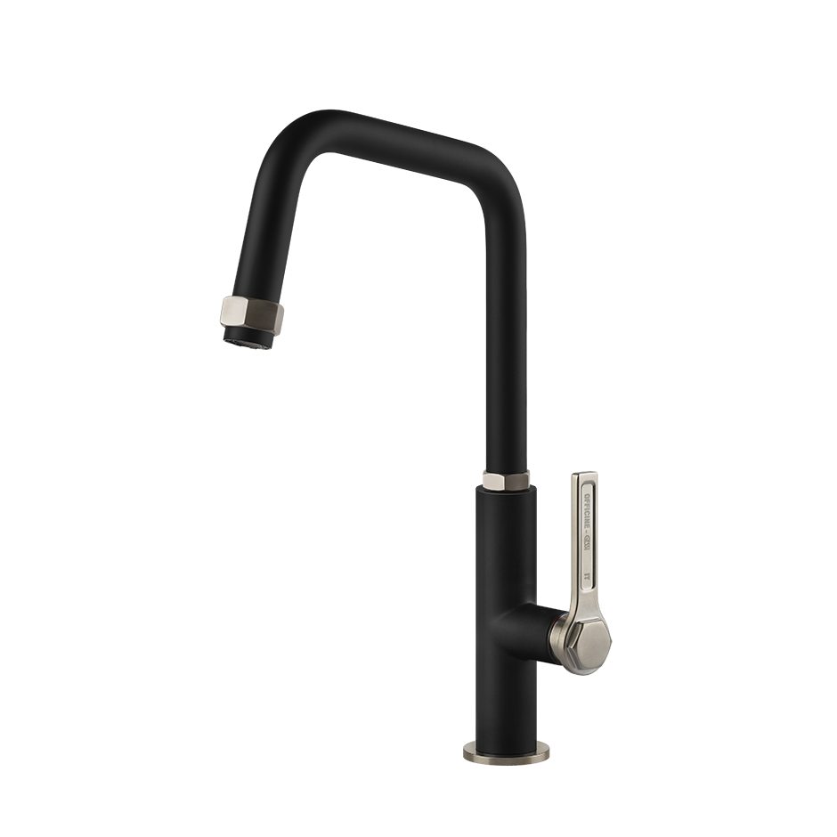 Gessi Officine Gessi keukenmengkraan met U-uitloop Mat Zwart / Finox
